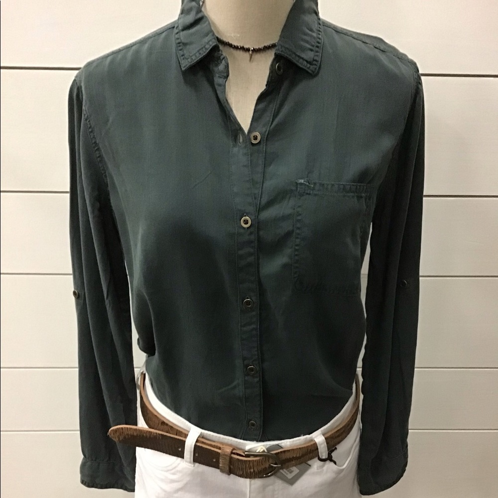 Dusty Olive Woven Top